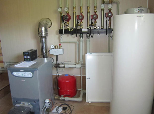Installation of a gas boiler