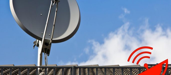Setting up the satellite dish