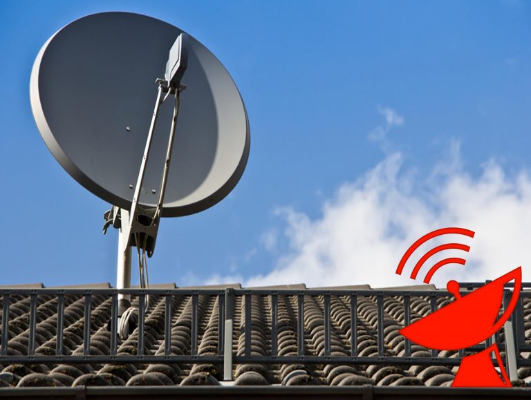Setting up the satellite dish