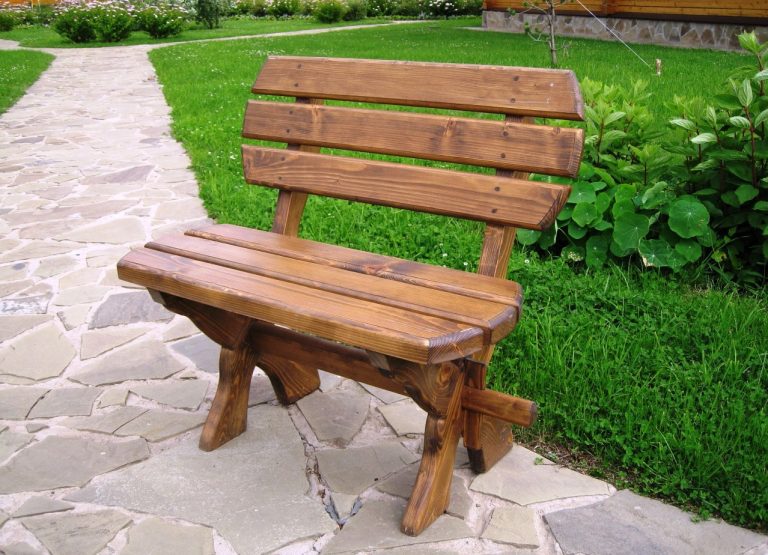 Painting a wooden bench